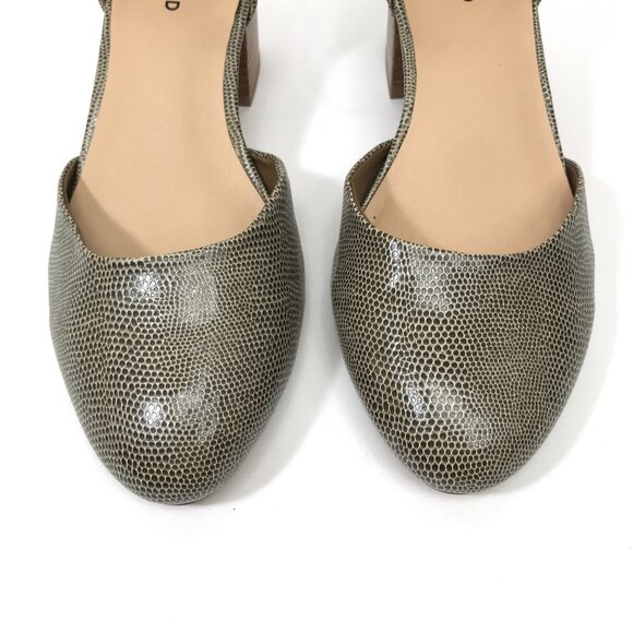 Torrid Textured Snake Print Block Heel Pumps Women's Size 10.5W Wide Ankle Strap - Picture 3 of 11